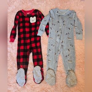 Carter's Kids One Pieces - Red Plaid and Blue Narwhal